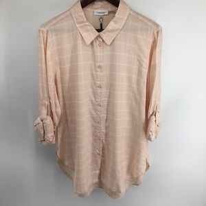 Calvin Klein Pink & White Shirtdress NWT